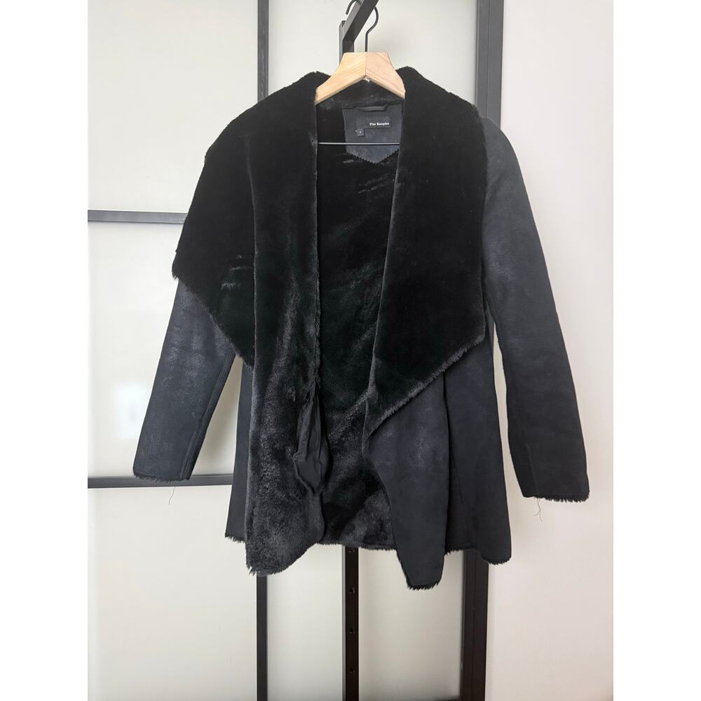The Kooples Shearling Faux Fur Suede Coat Size 0 (XS)